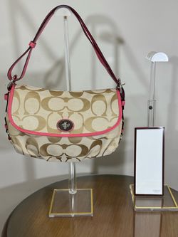 Vintage Pink Signature Coach Shoulder Bag