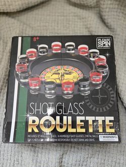 Shot Glass drinking Roulette wheel 16 numbered shot glasses, 2 metal balls.