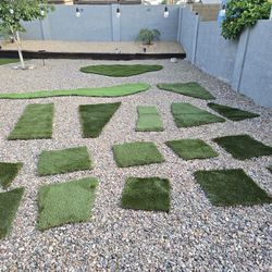 Artificial turf or fake grass remnants