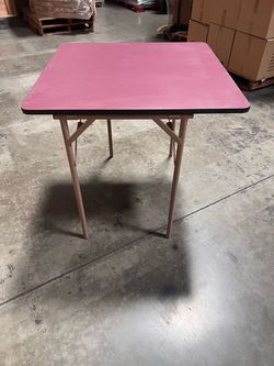 32” Square Commercial Folding Card Table – Burgundy Laminate Top  Solid plywood table top makes it much stronger than blow mold plastic tables  Commer