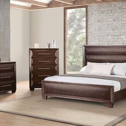 Brand New Espresso 4pc Queen Bedroom Set (Available In Eastern King)