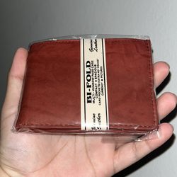 Brand New Never Used Bi-fold Wallet Redish Brown