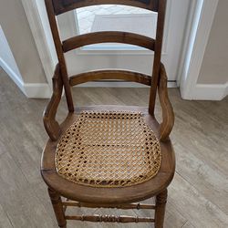 Vintage Wooden Cane Chair 
