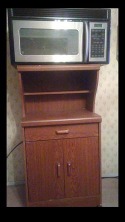 Large Microwave & Cabinet