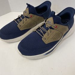Skechers Slip Ins Slade Caster, Men’s Size 9, Relaxed Fit, Navy Blue & Tan