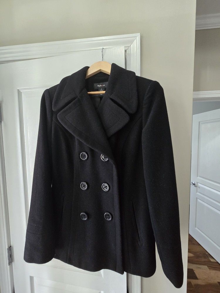 Womens wool Pea Coat Jacket