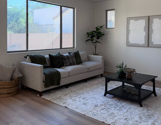 Light Gray Upholstered 3-Seat Sofa