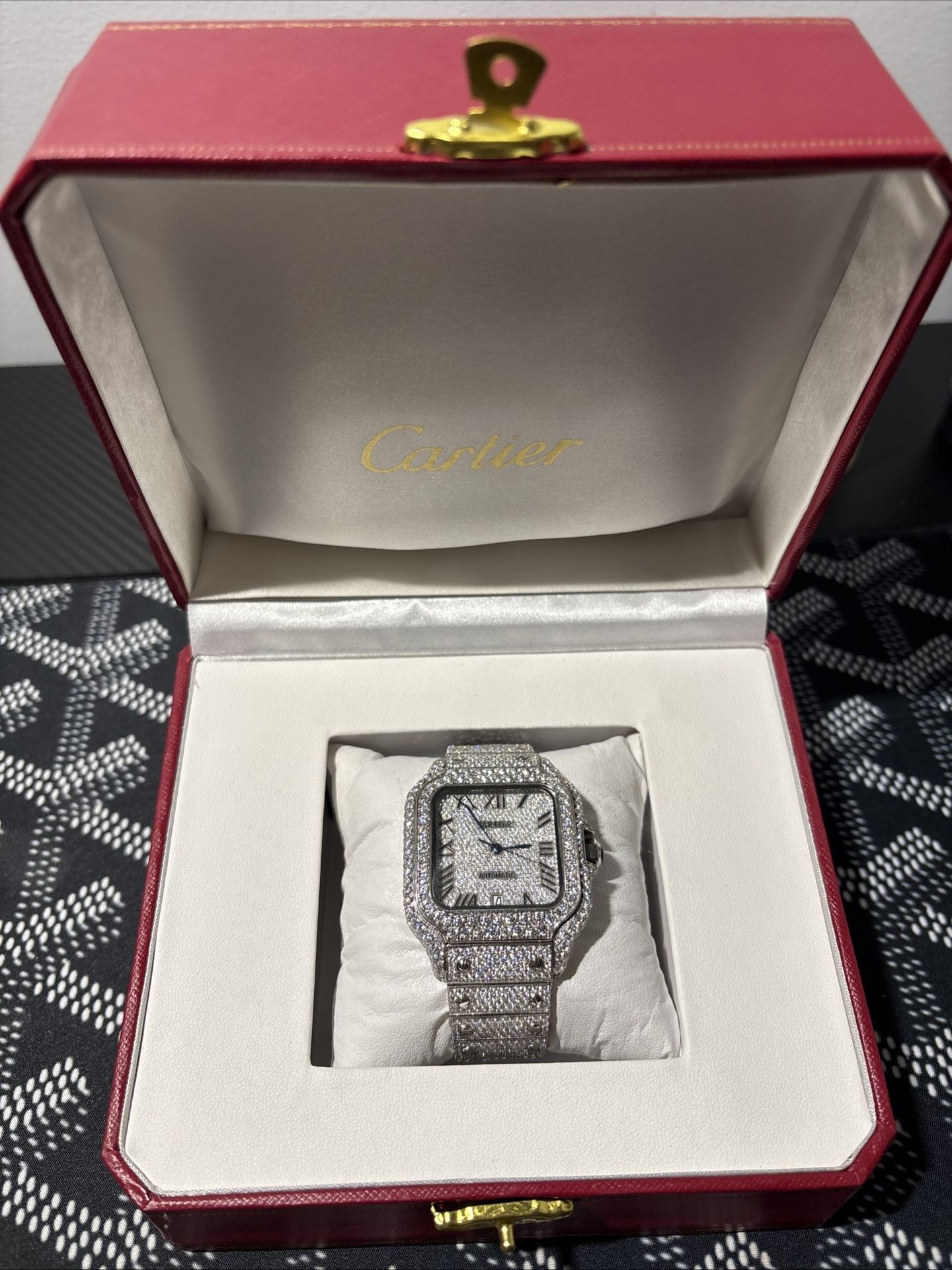 Bussdown Cartier Santos VVS Moissanite Passes Diamond Tester