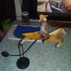 Vintage    Cowboy. On Horse.metal .cowboy. On  Horse Balance Weight  .vintage