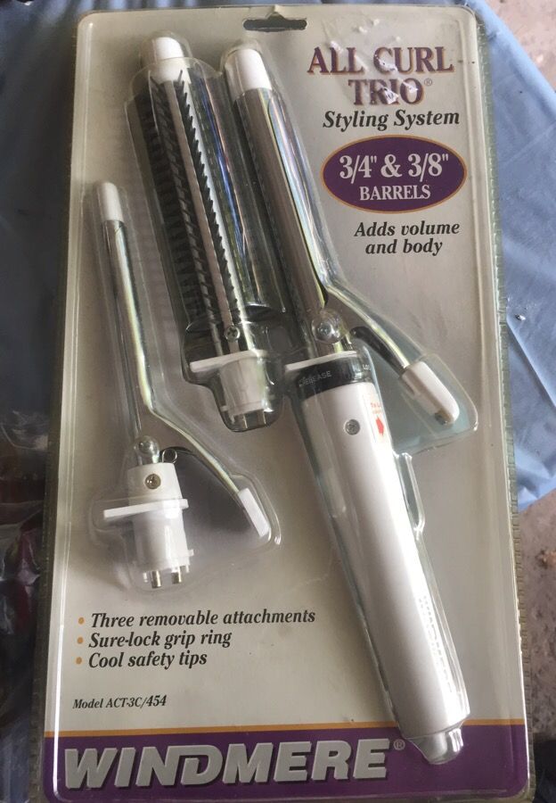 Vintage Windmere All Curl Trio Way Curls Curling Iron Brush Set