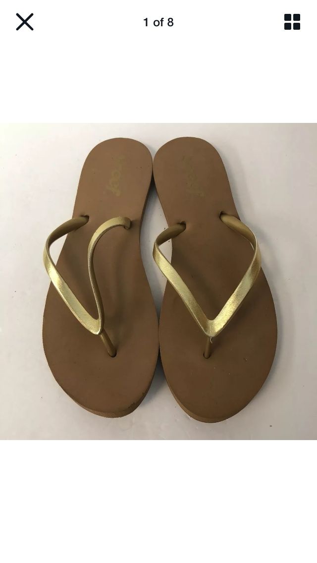 Reef Sandals Flip Flop Women Size 10 Gold Color