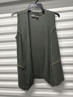 Sharp Army Green Sleeveless Vest Professional Or Casual