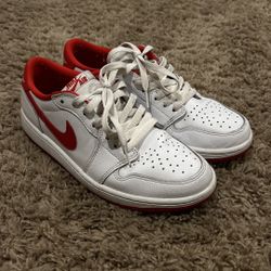 Red and White Jordan 1 Low 