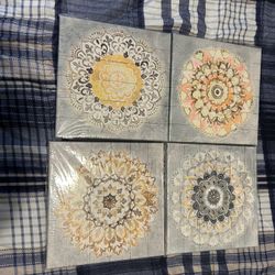 Set of 4 Mandala Art Prints - Brand New 