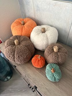 Plush, stuffed pumpkin accessories
