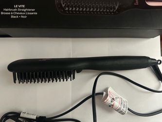 L'ange Le Vite Hairbrush Straightener Brosse à Cheveux Lissante Black • Noir