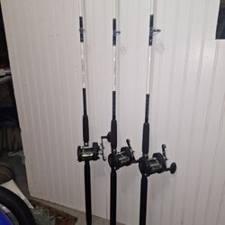 3 Rod Reel Combo Shakespeare Sturdy Sticks.