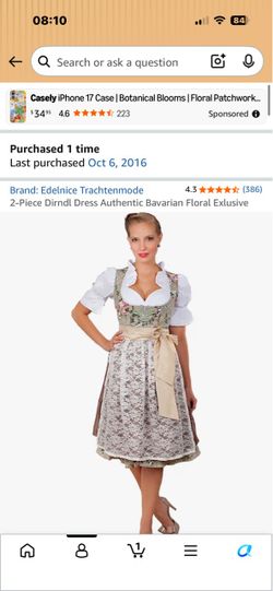Authentic Edelnice German Dirndl – 3-Piece Set – US 18 / EU 48