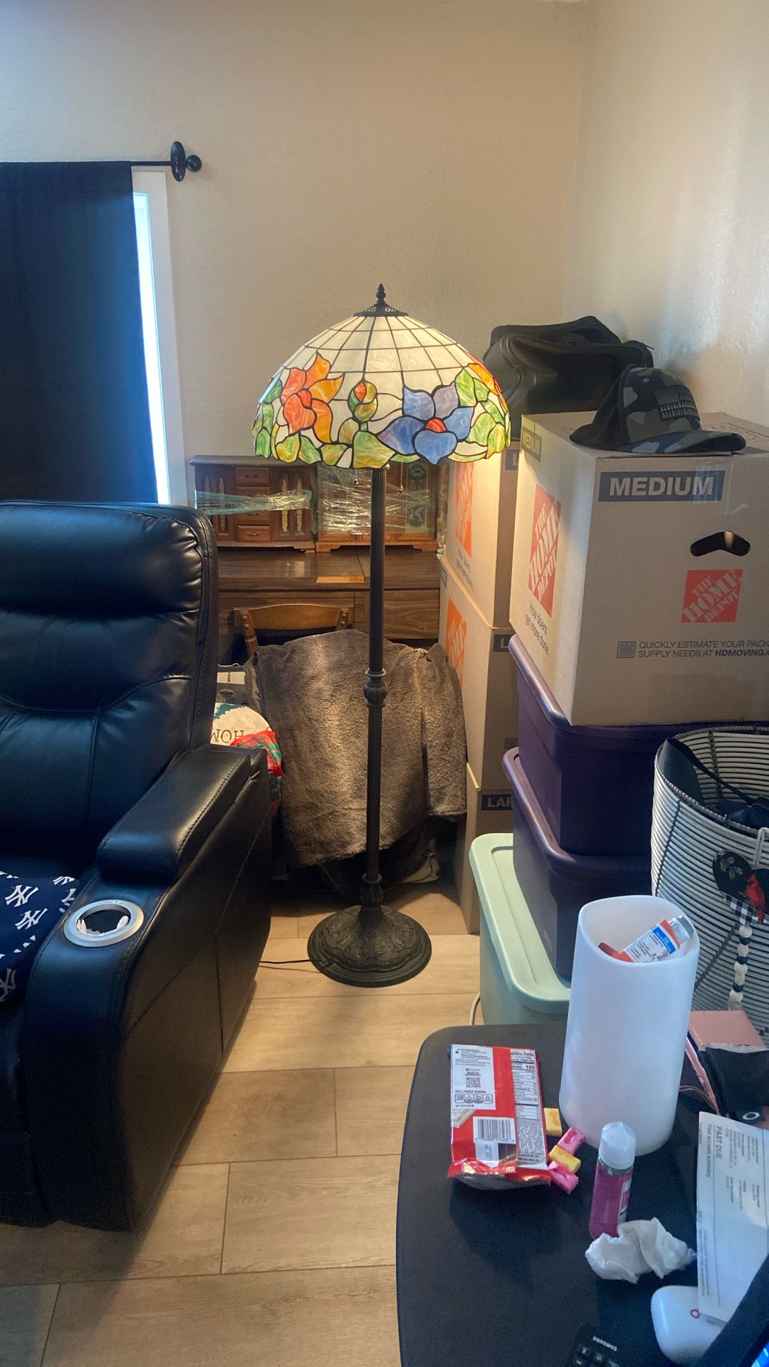 vintage tiffany style stained glass floor lamp