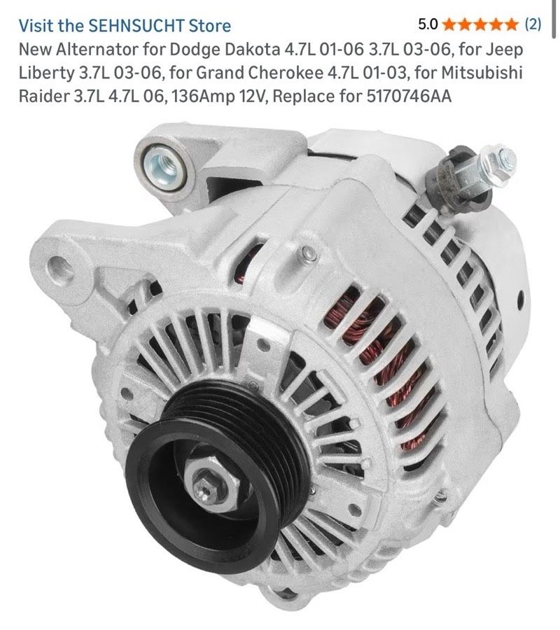 High Output Alternator Fits Dodge Dakota 2001-2006 & Jeep Liberty 2003-2006