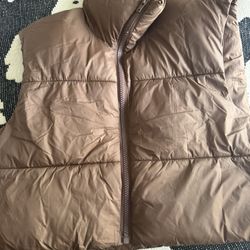 Women’s Brown Puffer Vest XL
