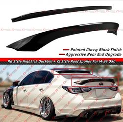 14-24 Infiniti Q50 Gloss Black Trunk + Rear Roof Spoiler