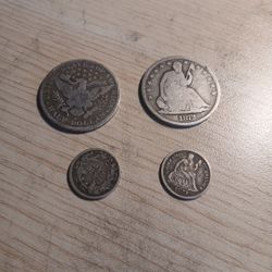 1904 O -1872 S-half Dollar1872 Dime1883 Dime