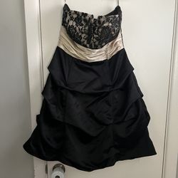 David’s Bridal Black And Champagne Dress