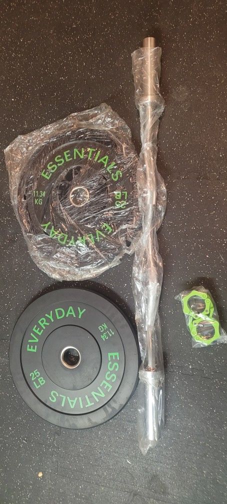 Curl Bar And Weights