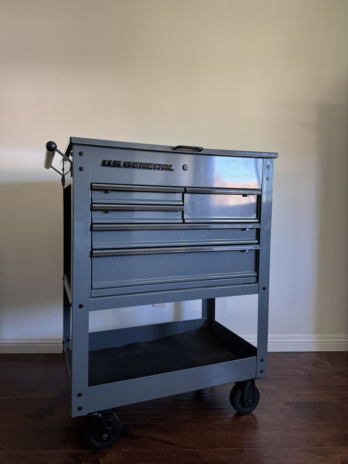 U.S. GENERAL 30 in., 5-Drawer Mechanics Cart, Slate Gray