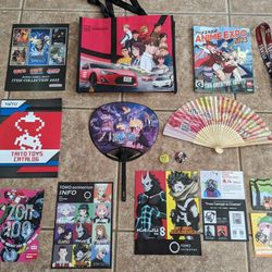 Anime Expo 2023 Bag with Lanyard, Fans, Pins, And Booklets 