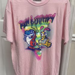 Nickelodeon Retro Ren & Stimpy Graphic T-shirt Men’s Size Large just $5