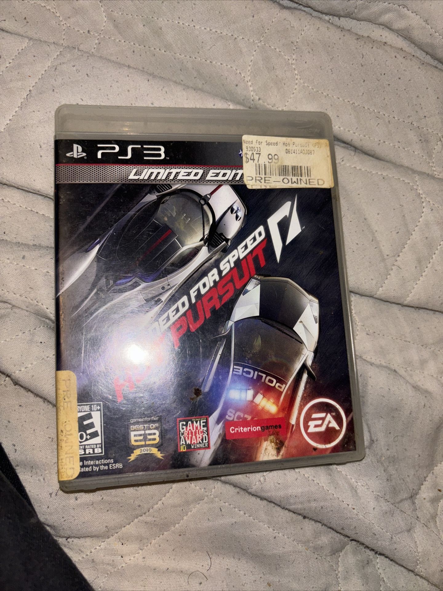 Need for Speed Hot Pursuit (Sony PlayStation 3, PS3, 2010) Complete with Manual