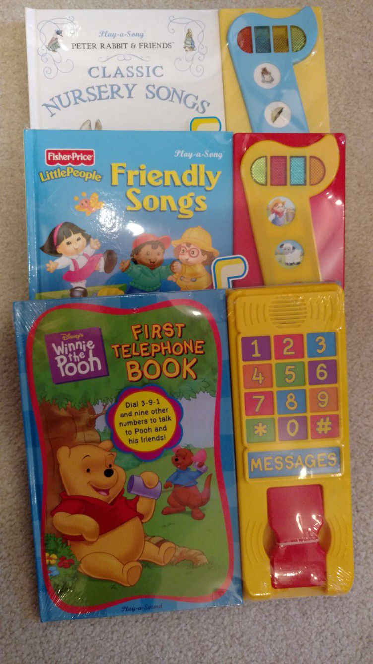 Set of 3 "play-a-song" books