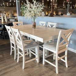White 7pc Counter Height Dining Room Set