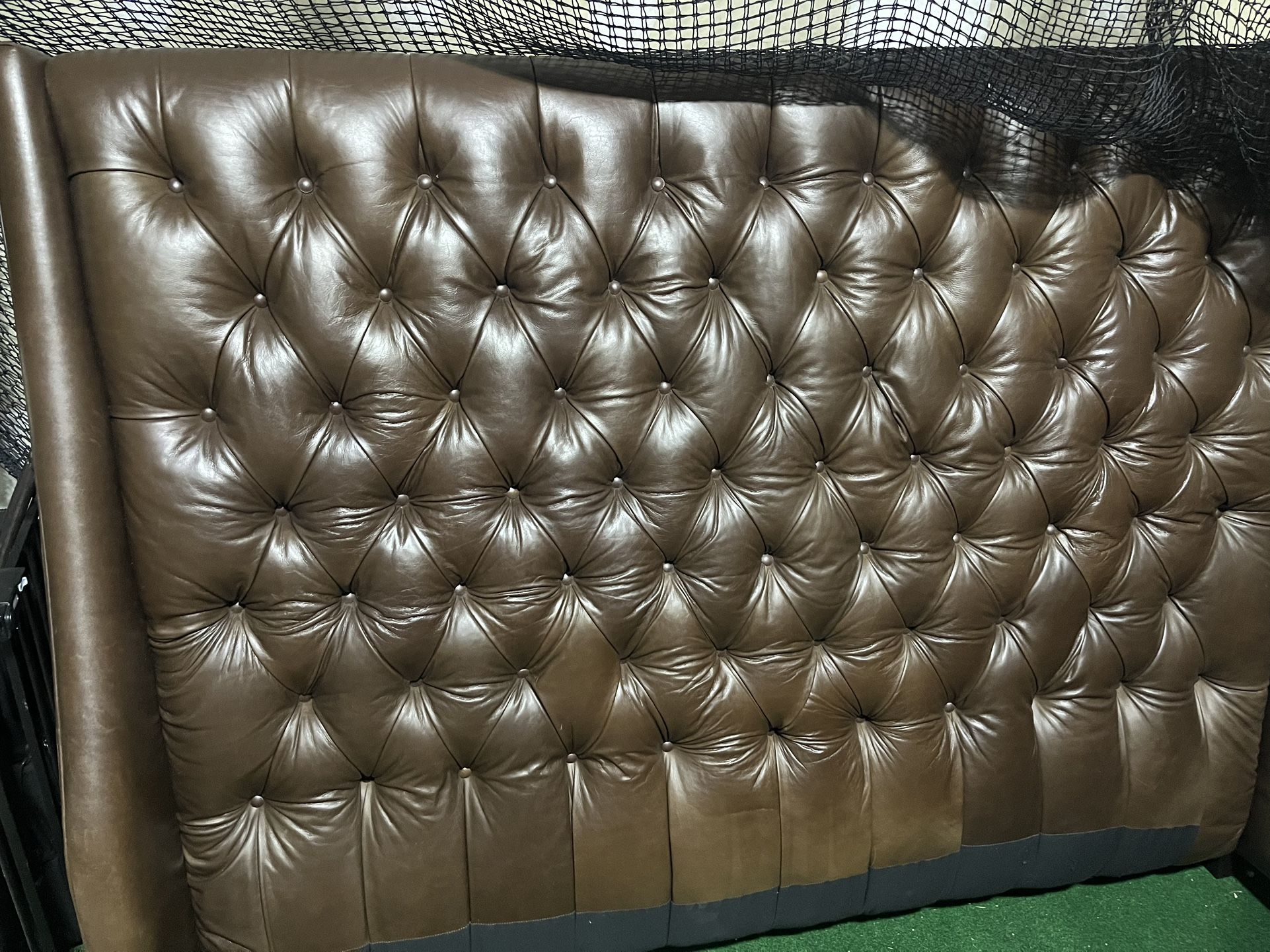 Leather King Headboard And Matching Frame