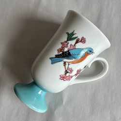 Vintage 10-oz Fred Roberts “Blue Bird” Pedestal Mug