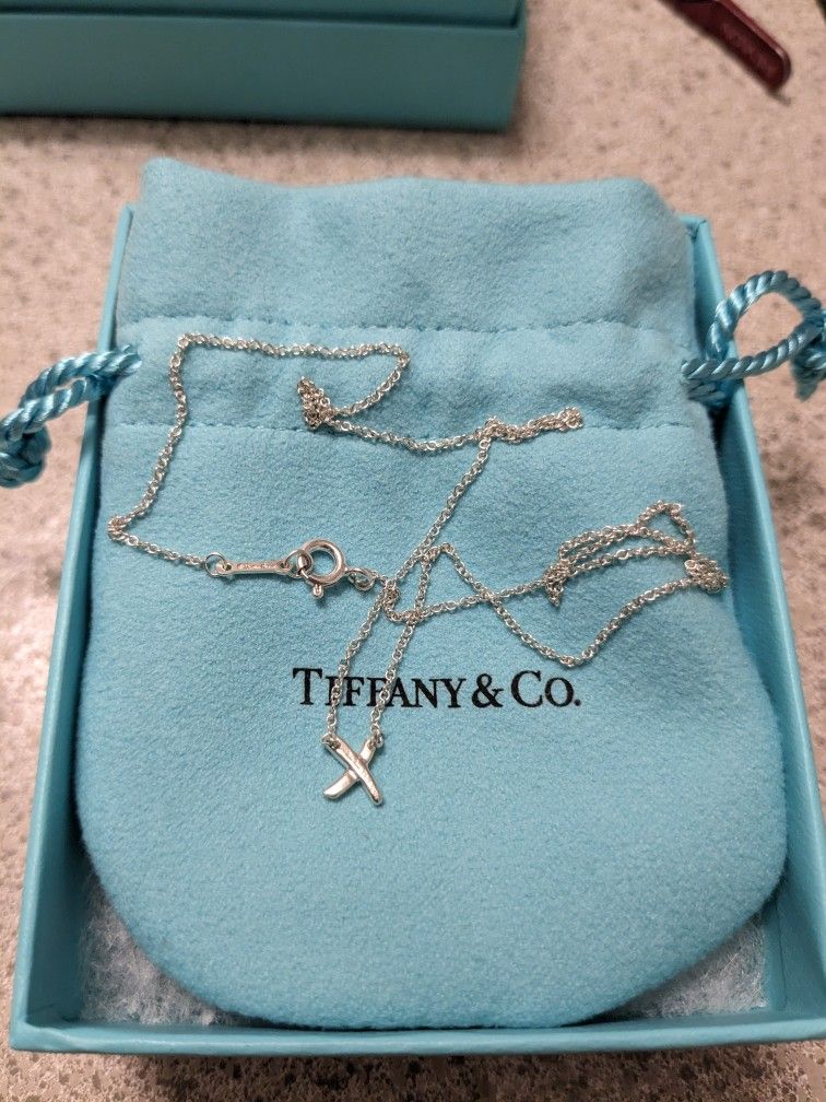 Tiffany & Co small Sterling X Necklace