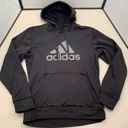 Adidas Hoodie Men’s Size Small Black Sweatshirt Aeroready Pockets Drawstring