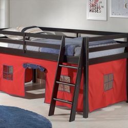 Twin Bed With red/blue Tent