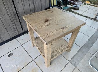 Rustic Wood Side Table with Bottom Shelf
