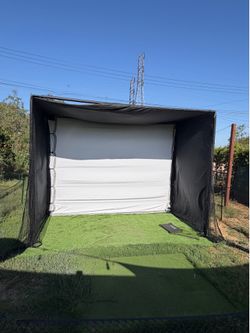 Golf simulator net with new screen and mat inc