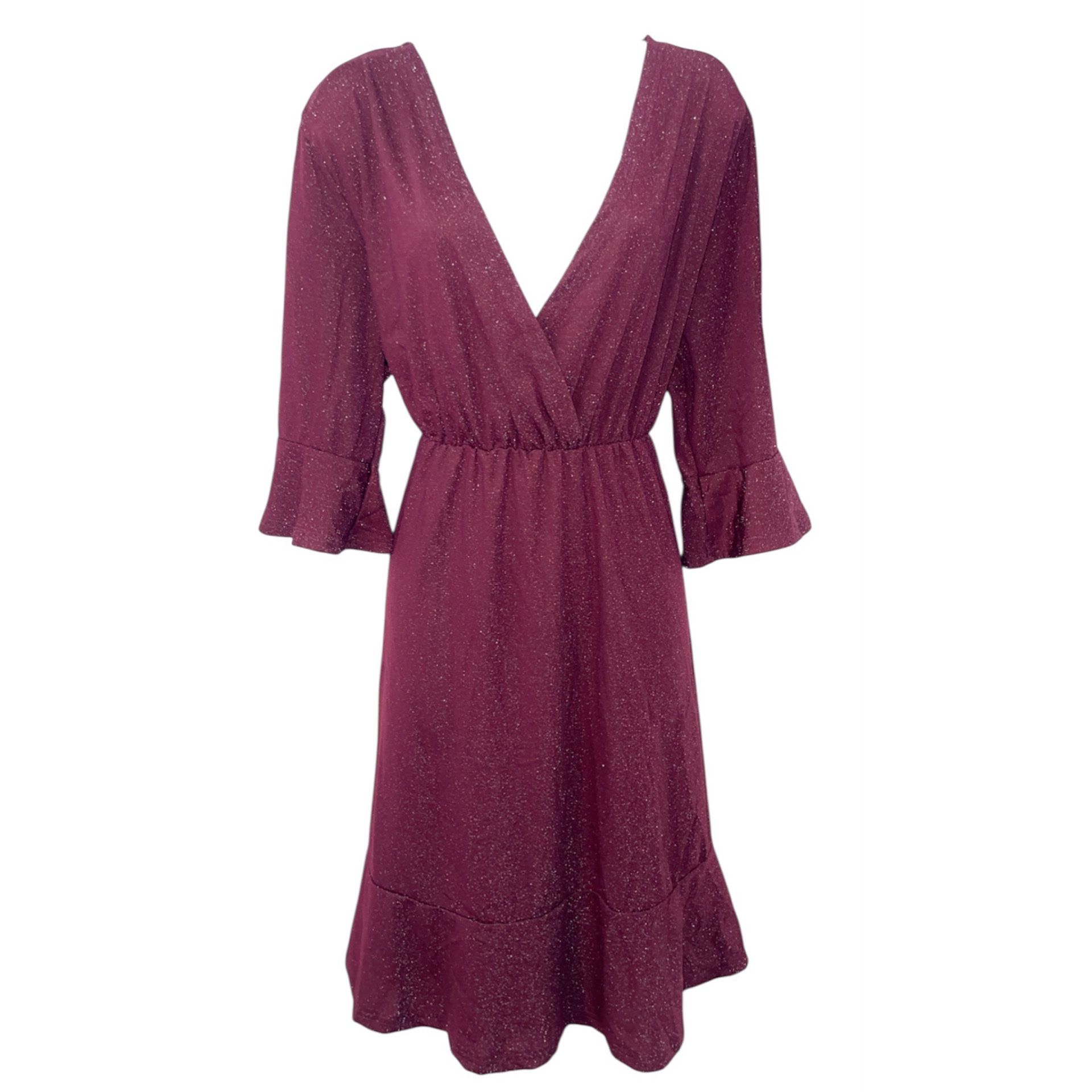 New!! Quarter sleeve Glitter Dress 2X