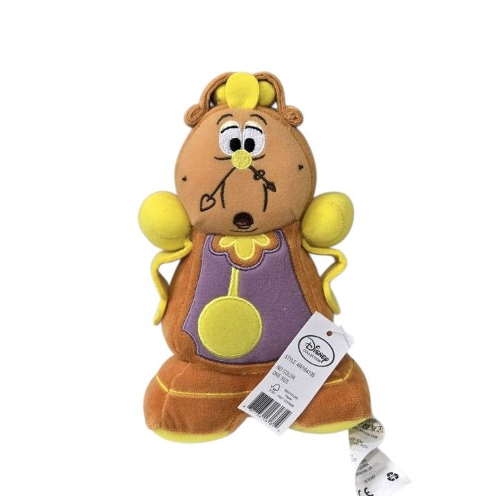 Disney Store Beauty And The Beast Cogsworth Plush 8" Stuffed Animal Clock GUC