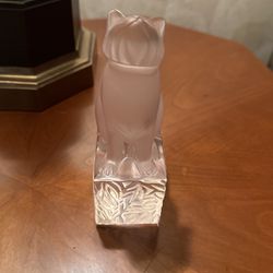 Lalique Crystal Cat Bookend Or Paperweight