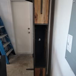 Solid Wood And Metal Entertainment Center