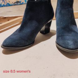 Women's Ankle Boots Dark Blue Snake