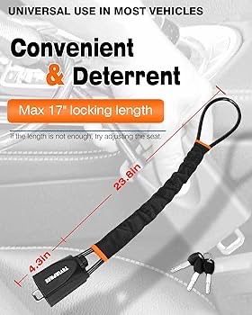 Esploratori Steering wheel lock and Seat Belt lock with key Car Safety - suit