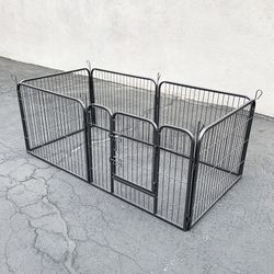 (Brand New) $70 Heavy Duty 24” Tall x 32” Wide x 6-Panel Pet Playpen Dog Crate Kennel Exercise Cage Fence Play Pen 