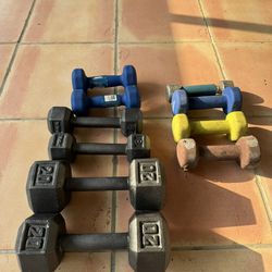 Dumbbell Sets with over 80lbs in total weight. 
